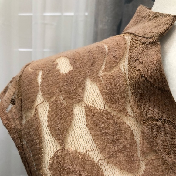 Brown Mesh Blouse - Picture 3 of 3